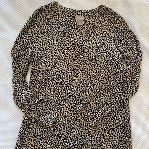 Chico’s animal print long sleeve jersey size small